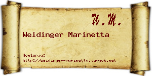 Weidinger Marinetta névjegykártya